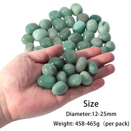 KYEYGWO 1 LB Green Aventurine Tumbled Stones Bulk for Crafts Vase Filler Landscape Decor, Natural Healing Crystals for Meditation Witchcraft