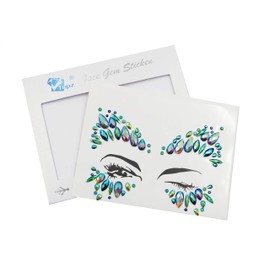 eco-Friendly Glitter face Crystal Sticker Rhinestone Eye Crystal Sticker Forehead nacklace (Emerald ab/SR14)