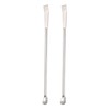 YOKIVE 2pcs Micro Spoon Scoop Double Head Sample Lab Silvertone