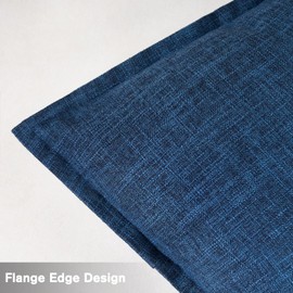 LRartdeco Cushion Covers 40 x 40 cm, Set of 2 Cushion Covers, Navy Blue Cushion Covers, Washable Linen Look, Decorative Cushion Cover for Sofa Cushion, Boho Decoration in the Living Room and Deck