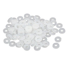 TOP-VIGOR 100Pcs White Nylon Flat Washers, M2 x 5mm x 1mm Insulating Round Seal Spacer Tap Sealing O Ring Gasket for Faucet Pipe Water Hose