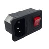 IEC Connector C-14 with Red Switch and Fuse 10A/250V