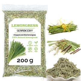 Lemongrass - 200 g Lemongrass Dried and Cut - 100% Organic Natural Lemongrass Tea - Fine Lemon-like Taste - Lemongrass Spice - for DIY, Tea, Baking, Soap, Cooking, Decoration