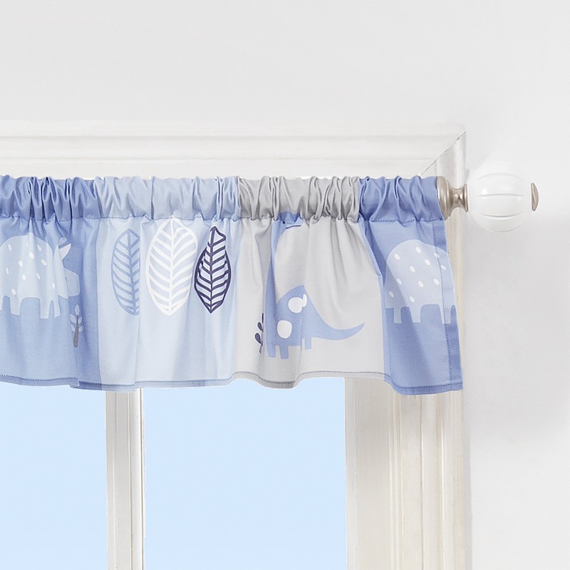 Bedtime Originals Cenefa de Ventana de Dinosaurio Rugido, Azul/Gris