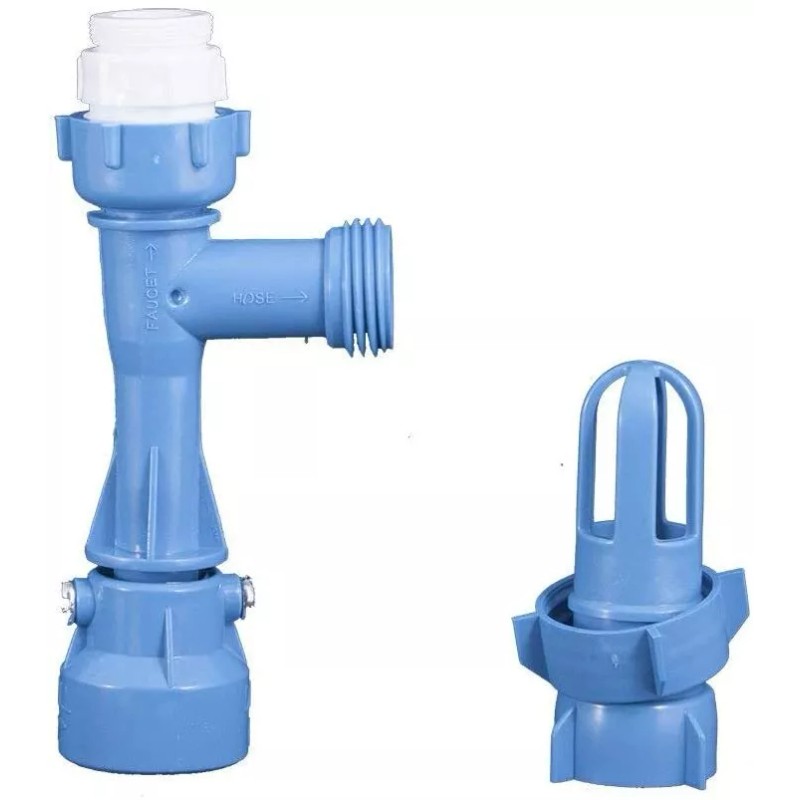 Blue Waterbed Mattress Faucet Adapter for Fill and Drain Pump