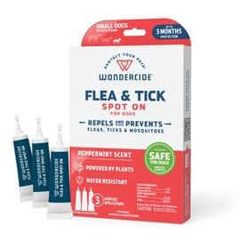 Wondercide Wondercide - Flea & Tick Dog Spot On - Flea, Tick, and Mosquito Repellent, Prevention for Dogs with Natural Essential Oils - Up to 3 Months Protection - Small 3 Tubes of 0.05 oz