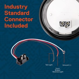 TRUE MODS 2 Red + 2 Amber + 2 White 4" Round LED Trailer Tail Light Kit [DOT Certified] [Grommets & Plugs Included] [IP67 Waterproof] Stop Brake Turn Reverse Back Up Trailer Lights For RV Truck