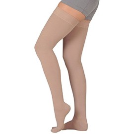 Juzo Soft 15-20 mmHg Knee High, Full Foot (Closed Toe), Silicone Border (IV, CHOCOLATE)