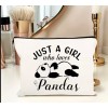Cute Panda with Lettering Cosmetics Travel Bag with Zipper Pouch