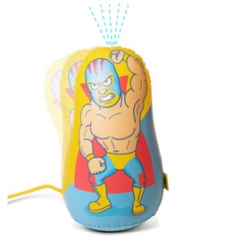 Good Banana : Wrestler - Wiggle Wobble Splashy Sprinkler - Kids Inflatable Outdoor Water Toy. Yard & Lawn Punching Interactive Sprinker, Ages 3+, Approx 39'' Tall, Multicolor, WWWRES