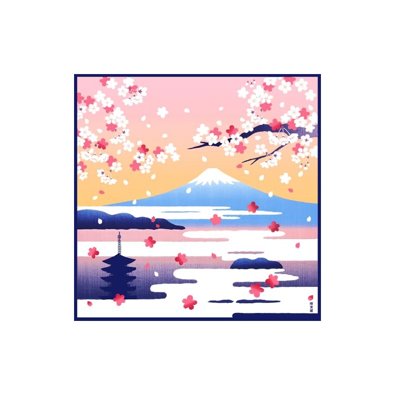 Hamamonyo Kofu (Furoshiki, 19.7 inches (50 cm), Unkai Fuji and