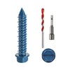 1/4" x 1-1/4" Concrete Screws, 100 PCS Blue Hex Washer