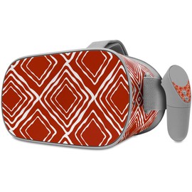 Decal Style Skin Wrap Compatible with Oculus Go Headset - Wavey Red Dark (Oculus NOT Included)
