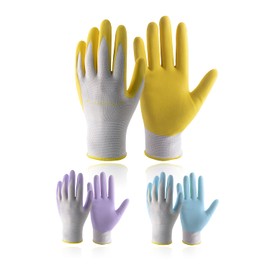 HANDLANDY Gardening Gloves for Women, Latex-Free, 3 Pairs, Breathable, Nitrile Coated, Small Gardening Gloves, Gardening Gloves, Medium Size