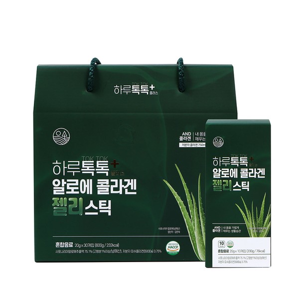 [On Sale] Haru Tok Tok Plus Aloe Collagen Jelly Stick 20g x 30 / [온세일]하루톡톡 플러스 알로에콜라겐 젤리스틱 20g x 30개
