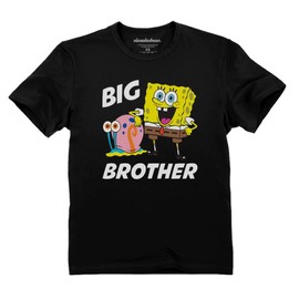 Tstars - Spongebob and Gary Big Brother Funny Toddler Kids T-Shirt 3T Black