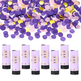 sourcing map 8Pcs Confetti Popper for Wedding, Paper Confetti Happy Birthday Table Scatter Confetti Dots for Birthday Graduation Christmas Party Supplies Decorations, 4" Purple
