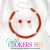 CLOACE Rhinestone Choker Necklace Set Bridal Wedding Necklace Earrings Sets