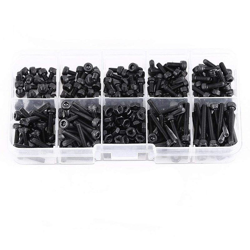 Hilitand 280 Pcs/Set M3 Cap Head Hex Socket Bolt Screw
