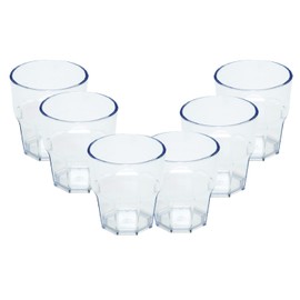 OMADA 6-Piece Clear Acrylic Tumblers: Dishwasher Safe Plastic Drinking Glasses – 14 Ounce Outdoor Glassware and Drinkware - Childrens Drinking Glasses - Tall Plastic Tumblers - Reusable BPA Free Cups
