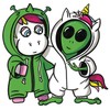 Unicorn Alien Pajamas PJ's 5 Inch Waterproof Decal Sticker Wall
