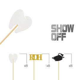 MonMon & Craft Congrats Dentist RDH Graduation Cupcake Toppers/Congrats Dentist Cupcake Decor/Congrats Grad Cupcake Toppers/Doctor Medical Science Graduation Cupcake Decorations / 24 Pcs Glitter