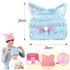 MIMIA Towel Cap, Set of 2, Cat Ears, Dry Cap,