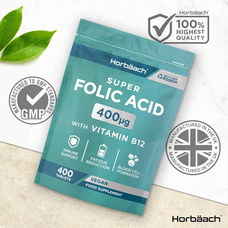 Folic Acid Tablets 400ug | 400 Count | Super Strength