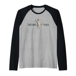 Saddleback Duck Hunting Logo Western Styled Ranch Raglan Baseball Tee