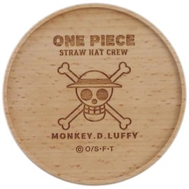 One Piece Luffy Straw Hat Crew Wooden Coaster Approx. 3.5 inches (9 cm) 125550