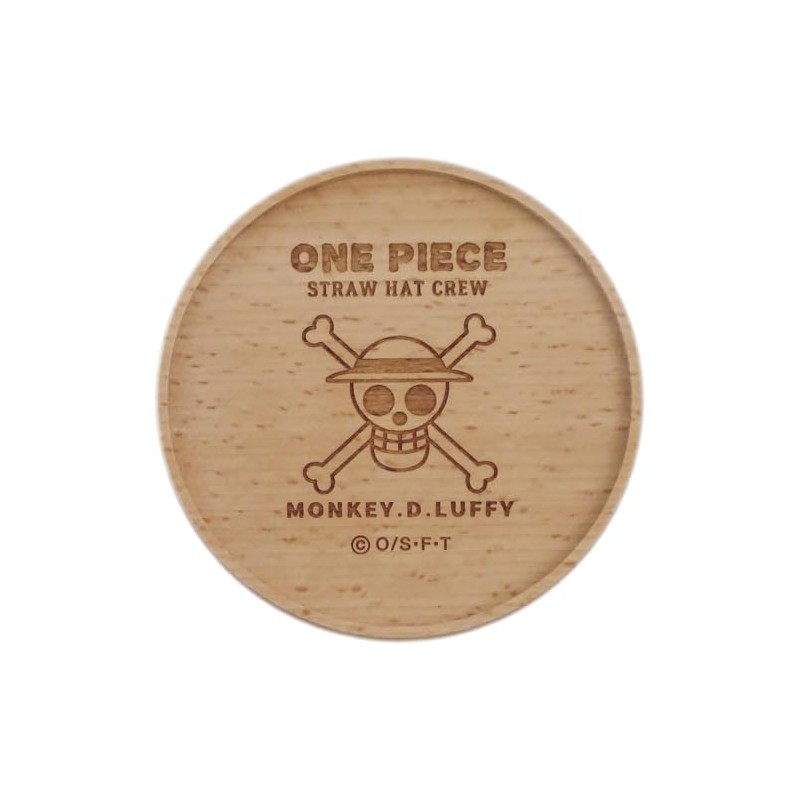 One Piece Luffy Straw Hat Crew Wooden Coaster Approx. 3.5