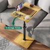 XNSDXV Bamboo C Table End Table Adjustable Height, 360°Swivel TV