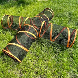 Outdoor Indoor Pet Cross Tunnel, Easy Assembly Pop-Up Mesh Cat Play Toy, Portable Foldable Soft Enclosure for Kitty Puppy Rabbit Small Animals, Collapsible Expandable Pen for Customizable Play Mazes