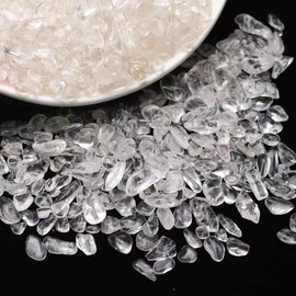 Qovydx 3/4 lb Tumbled Chips Crushed Stone Healing Reiki Crystal Jewelry Making Home Decoration (White Crystals Stones)
