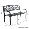 Costway 50" Patio Park Steel Frame Bench Furniture Garden Porch
