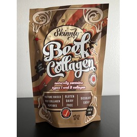 SKINNLY Collagen Peptides Protein - Hydrolyzed Type 1 & 3 Collagen Powder for Skin, Hair and Nails - Unflavored Collagen for Women & Men - 8 oz