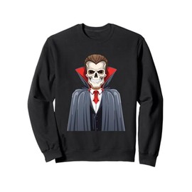 Funny Spooky Dracula Skeleton Costume Vampire Graphic Sweatshirt