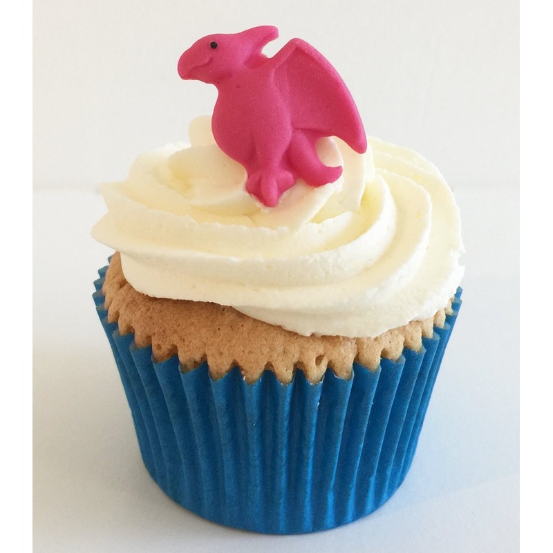 Holly Cupcakes 6 Mixed Colour Sugar Dinosaurs- edible & handmade