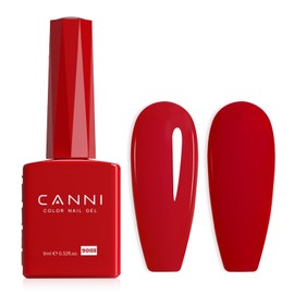 CANNI Red Gel Nail Polish - 1Pcs Bright Red Gel Polish High Gloss Soak Off U V Nail Manicure Salon DIY