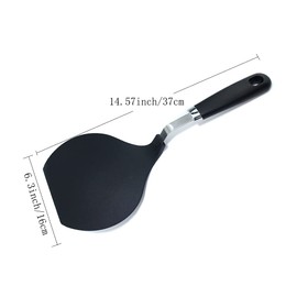 TENTA Kitchen Grip-EZ Premium Chef Series Round Flexible Large Spatula Pancake Spatula,Pancake Flipper,Egg Turner, and Omelet Spatula-Heat Resistant，Black