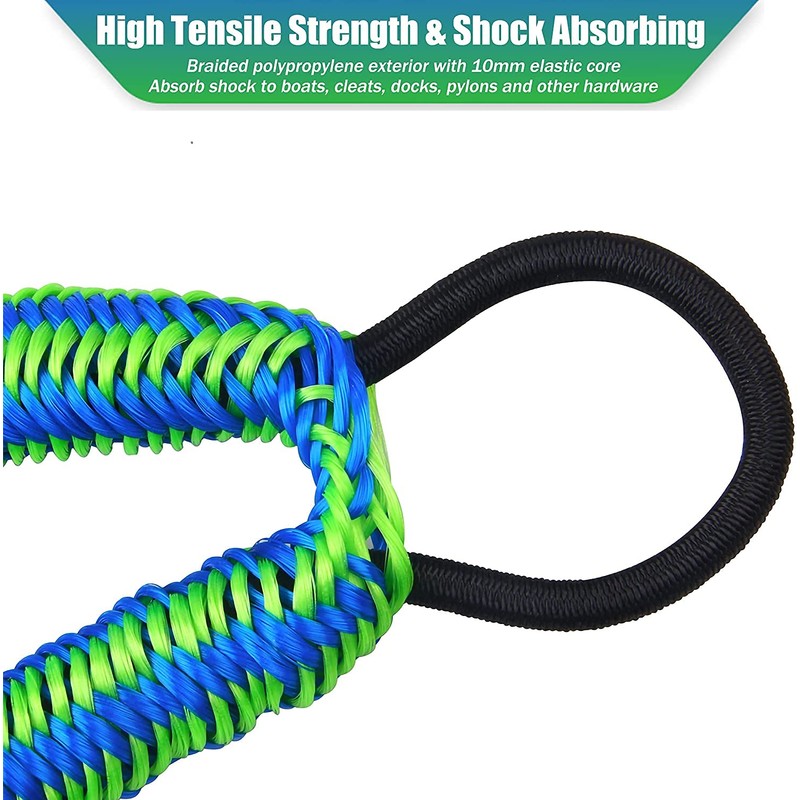 PWC Bungee Dock Lines Mooring Rope, Stretchable Docking Ropes with