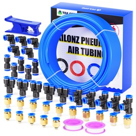 TAILONZ PNEUMATIC Blue 6mm OD 4mm ID Polyurethane PU Air Hose Pipe Tube Kit 32 Meter 100ft