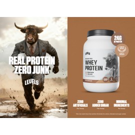 Levels Grass Fed Whey Protein Powder, No Artificials, 24G of Protein, Pure Chocolate, 2LB
