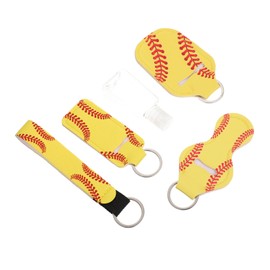 Minkissy 1set Decorative Key Chain Lipstick Cover Kit Wristband Keyring Includes Empty Bottle Holders for Travel Vibrant Colors for Practical Use