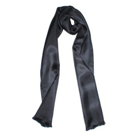 Royal Silk Dashing Black Silk Aviator Scarf Pure 100% Silk – 8” x 60”