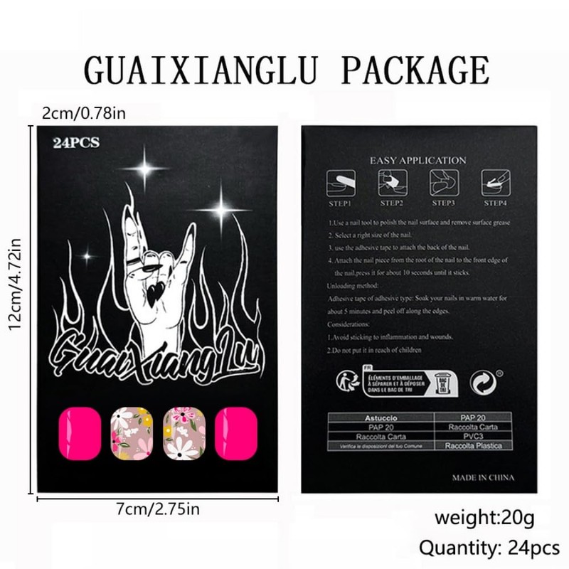Pink Press on Nails Short Square Nails Press on with