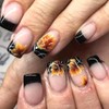 LWTZLW Fall Maple Leaf Press on Nails Medium Square Thanksgiving