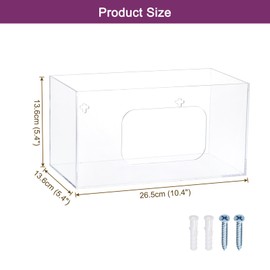 sourcing map Trash Bag Dispenser Roll Holder, Wall Mount Acrylic Garbage Bag Dispenser Roll Holder Suitable for Garbage Bag Grocery Shopping Bag, Square Round(10.4 x 5.4 x 5.4 inches)