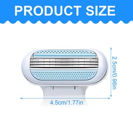 EOYVAIL Razor Blades & Cartridges for Women, Women's Razor, Premium Replacement Blades, Body Razor, Razor Blades, Moisture Strips with Skin Pads (4 Pack, Blue)