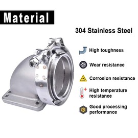SPELAB 3.0" V-Band Cast Turbo Elbow Downpipe Adapter 304 Stainless Steel for T3 T4 Flange Turbocharge (1)